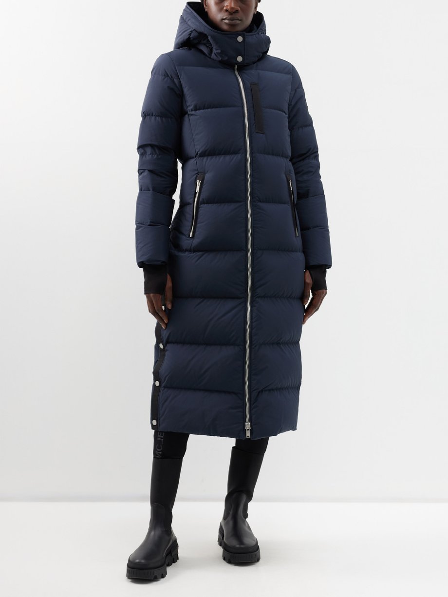 Navy Jocada quilted down longline coat | Moose Knuckles | MATCHES UK