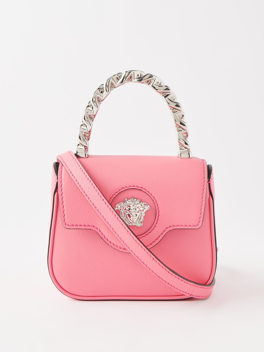 La Medusa Mini Leather Shoulder Bag in Pink - Versace