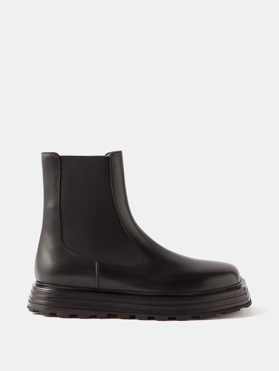 Jil Sander Jil Sander Leather ankle boots Black｜MATCHESFASHION（マッチズファッション)
