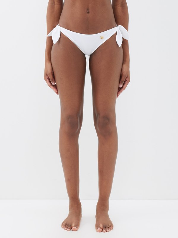 Dolce & Gabbana Bas de bikini noué sur les côtés à plaque logo
