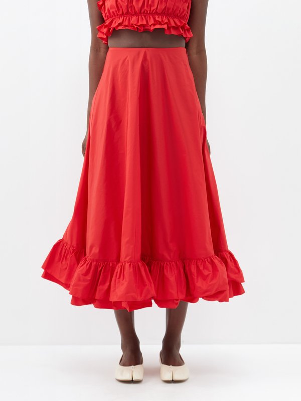 Red Taffeta Skirt