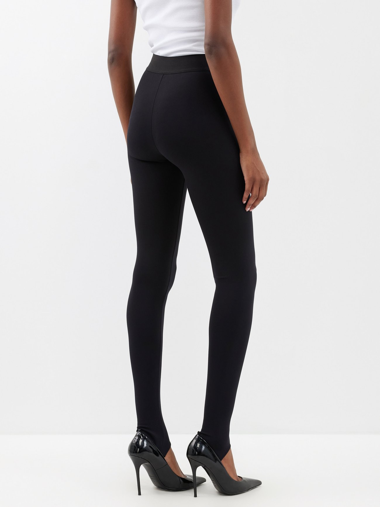 Black Logo-plaque jersey leggings, Dolce & Gabbana