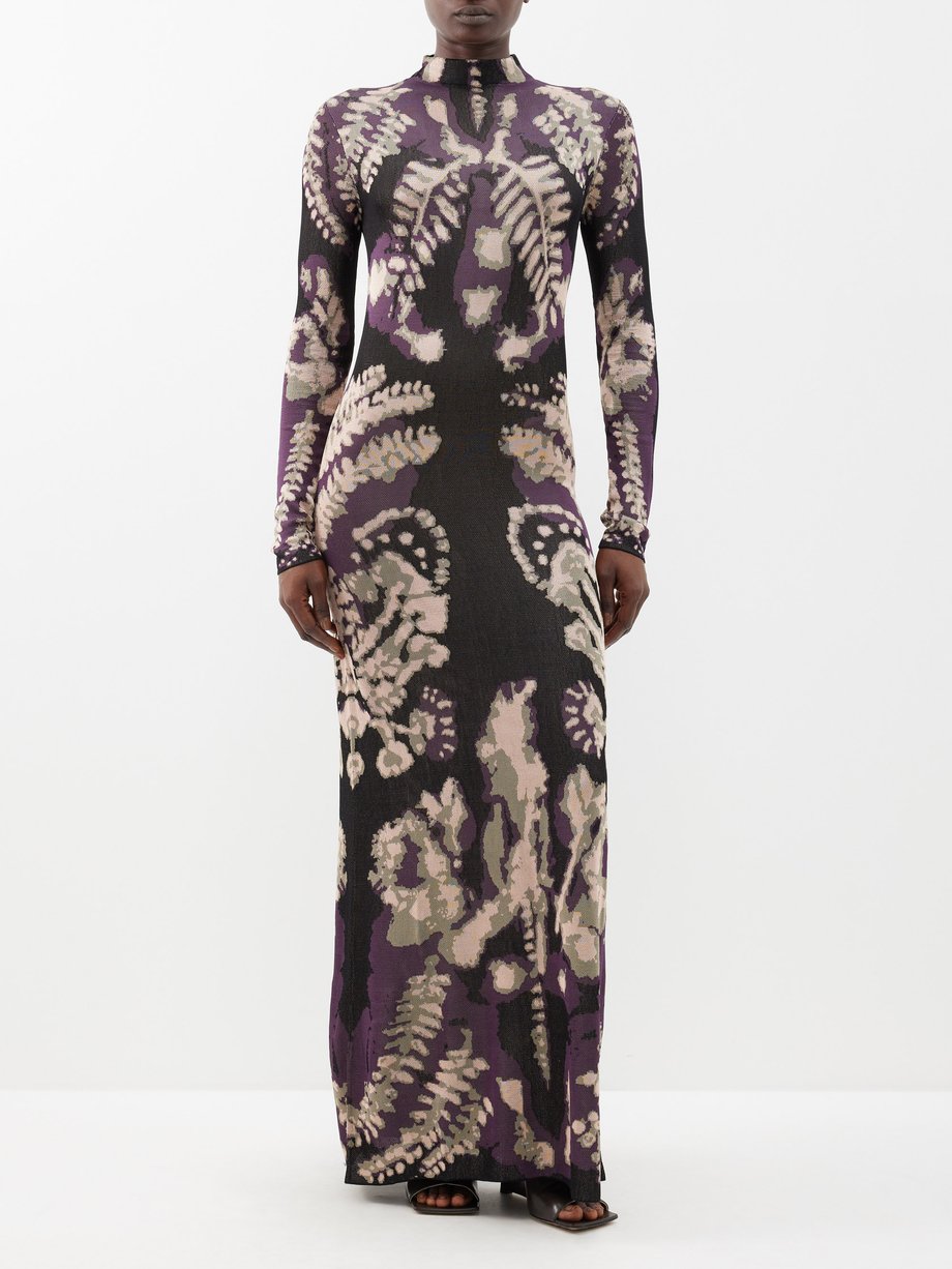 Black Rhea Rorschach-jacquard knit maxi dress | Altuzarra ...
