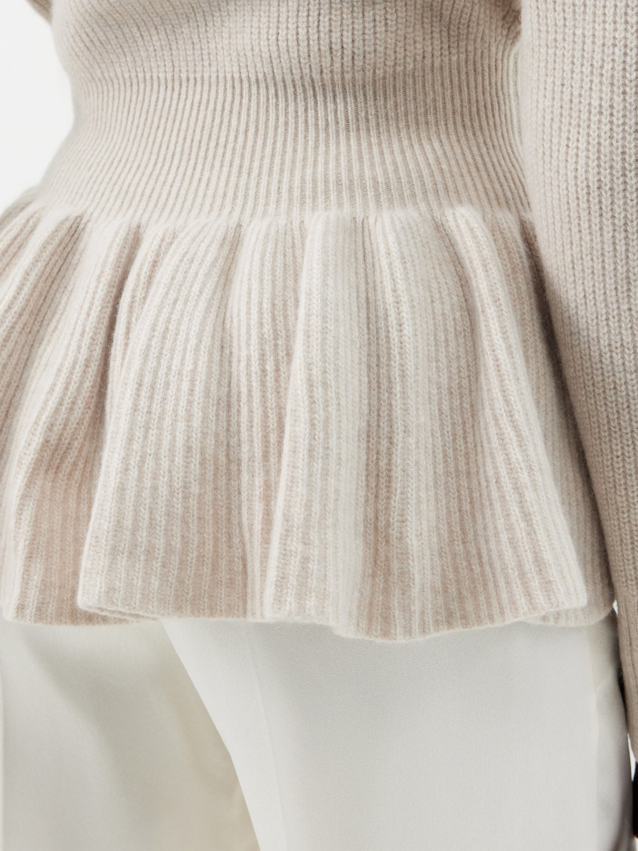 Alfani Petite Ribbed Peplum Sweater (Modern Camel, PL) 