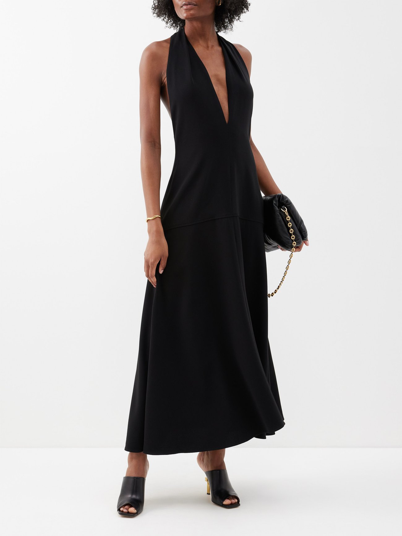 Twist back crepe maxi dress