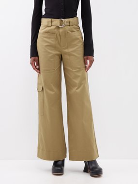 Proenza Schouler White Label Patch-pocket cotton-blend twill cargo trousers