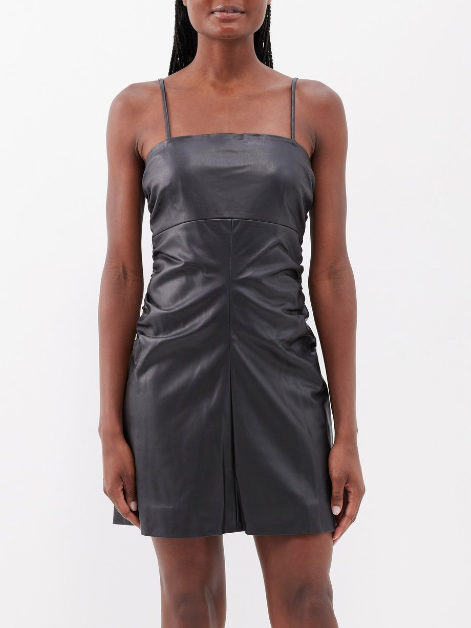 Proenza Schouler White Label Ruched faux-leather mini dress