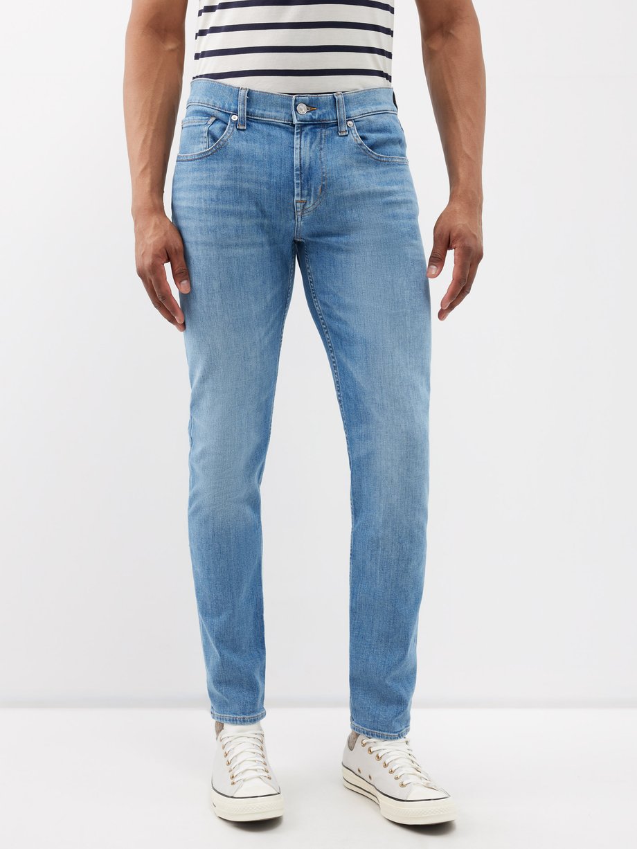 Blue Slimmy slim-leg jeans | 7 For All Mankind | MATCHES UK