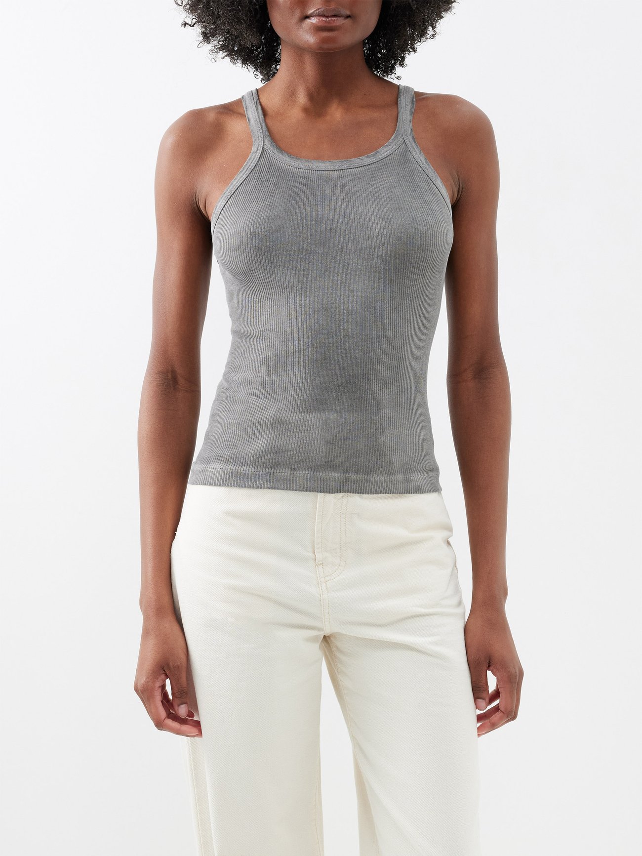 RE/DONE Ribbed cotton-jersey tank