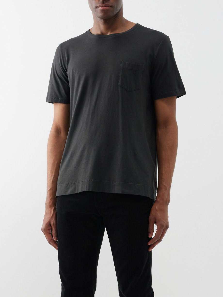 Black Panarea patch-pocket cotton-jersey T-shirt | Massimo Alba ...