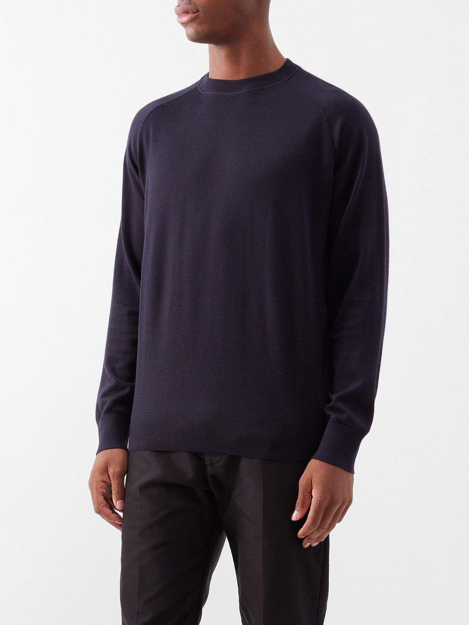 Navy Sport cashmere sweater | Massimo Alba | MATCHES UK
