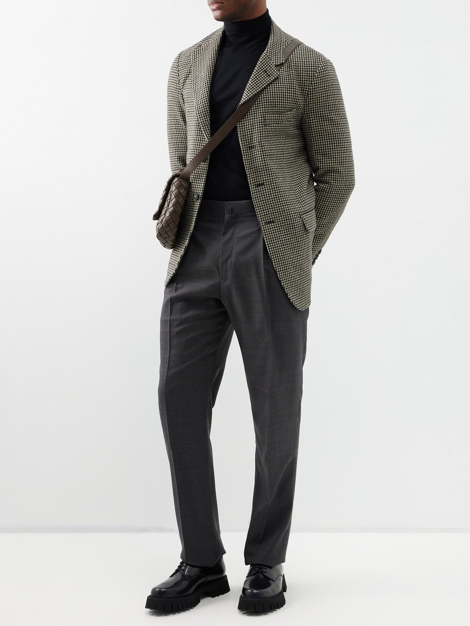 Grey Catch2 single-breasted wool-blend jacket, Massimo Alba