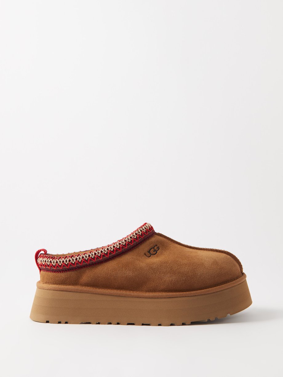 Brown Tazz shearling-lined suede platform slippers | Ugg | MATCHES UK