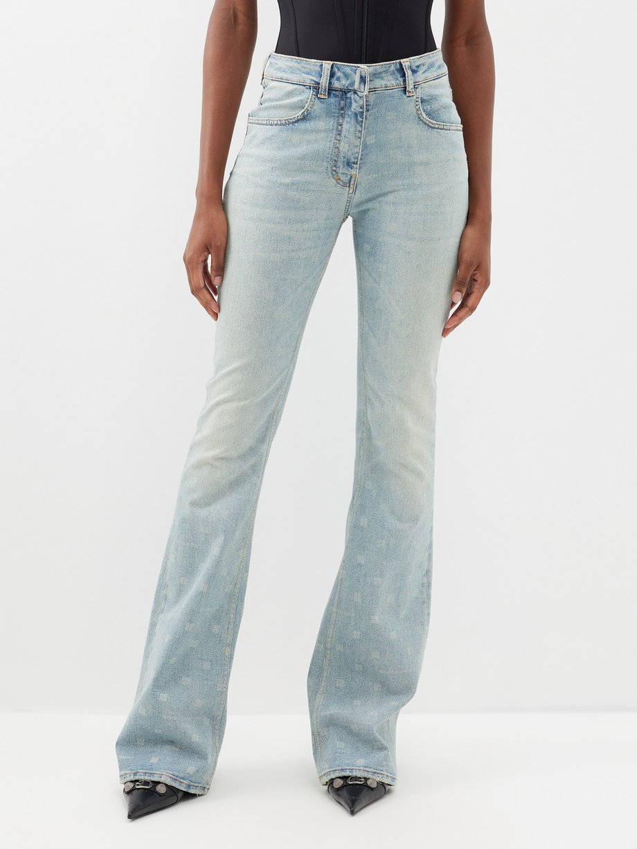 Blue 4G-print faded bootcut jeans | Givenchy | MATCHES UK