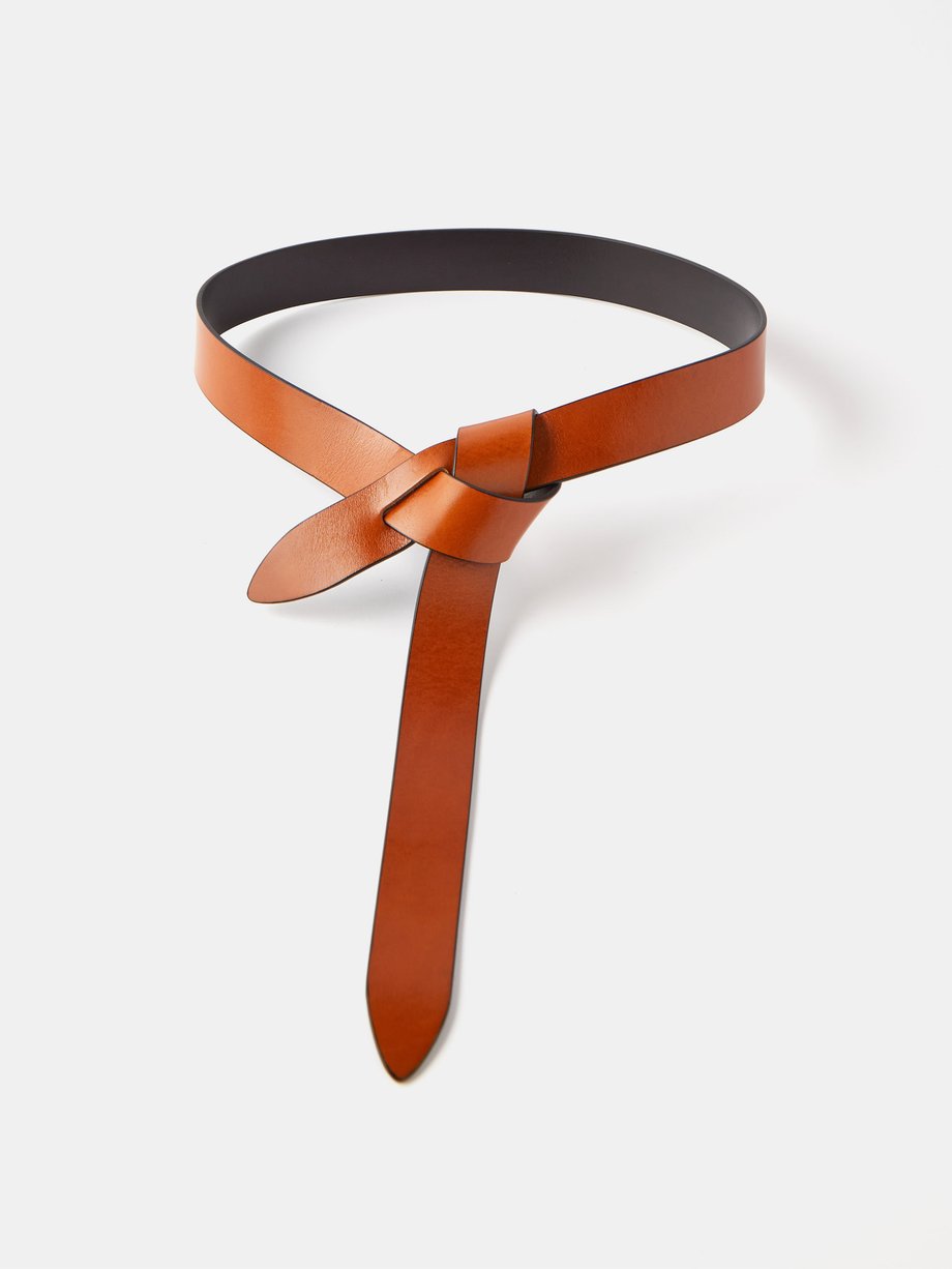 Tan Lecce reversible knot leather belt | Isabel Marant | MATCHES UK