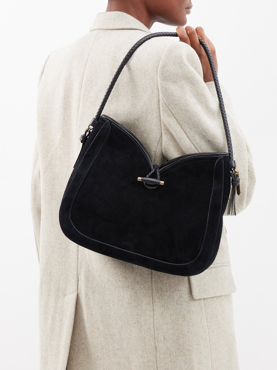 Black Vigo medium suede shoulder bag | Isabel Marant | MATCHES UK