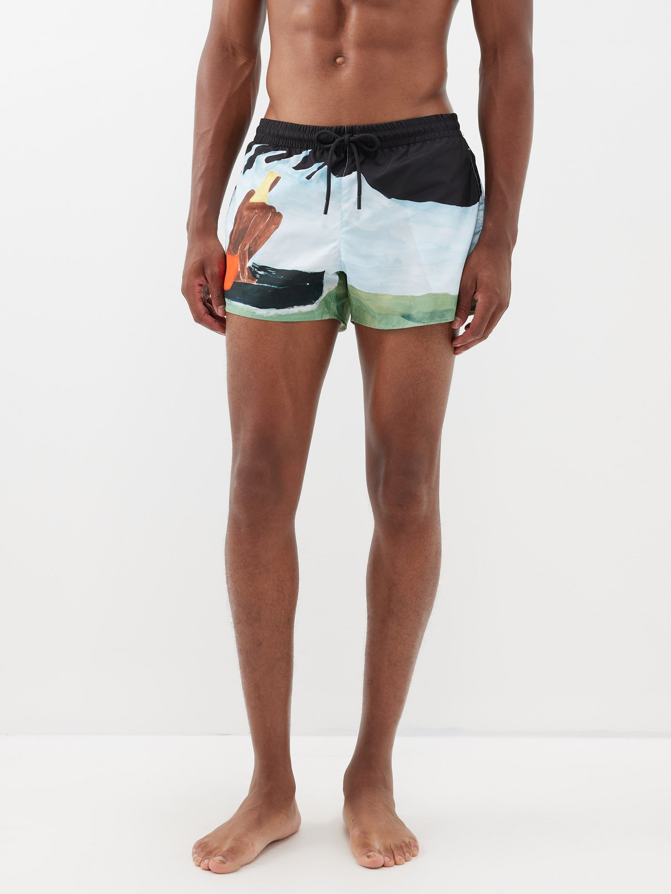 Sundial Printed Swim Trunks in Multicoloured - Commas