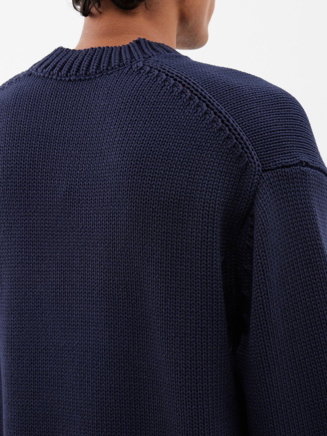 Navy Aire oversized knitted cotton-blend sweater | Studio