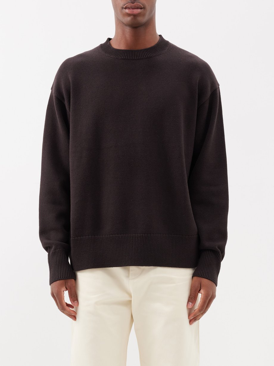 Brown Alto oversized cotton and merino-blend sweater | Studio