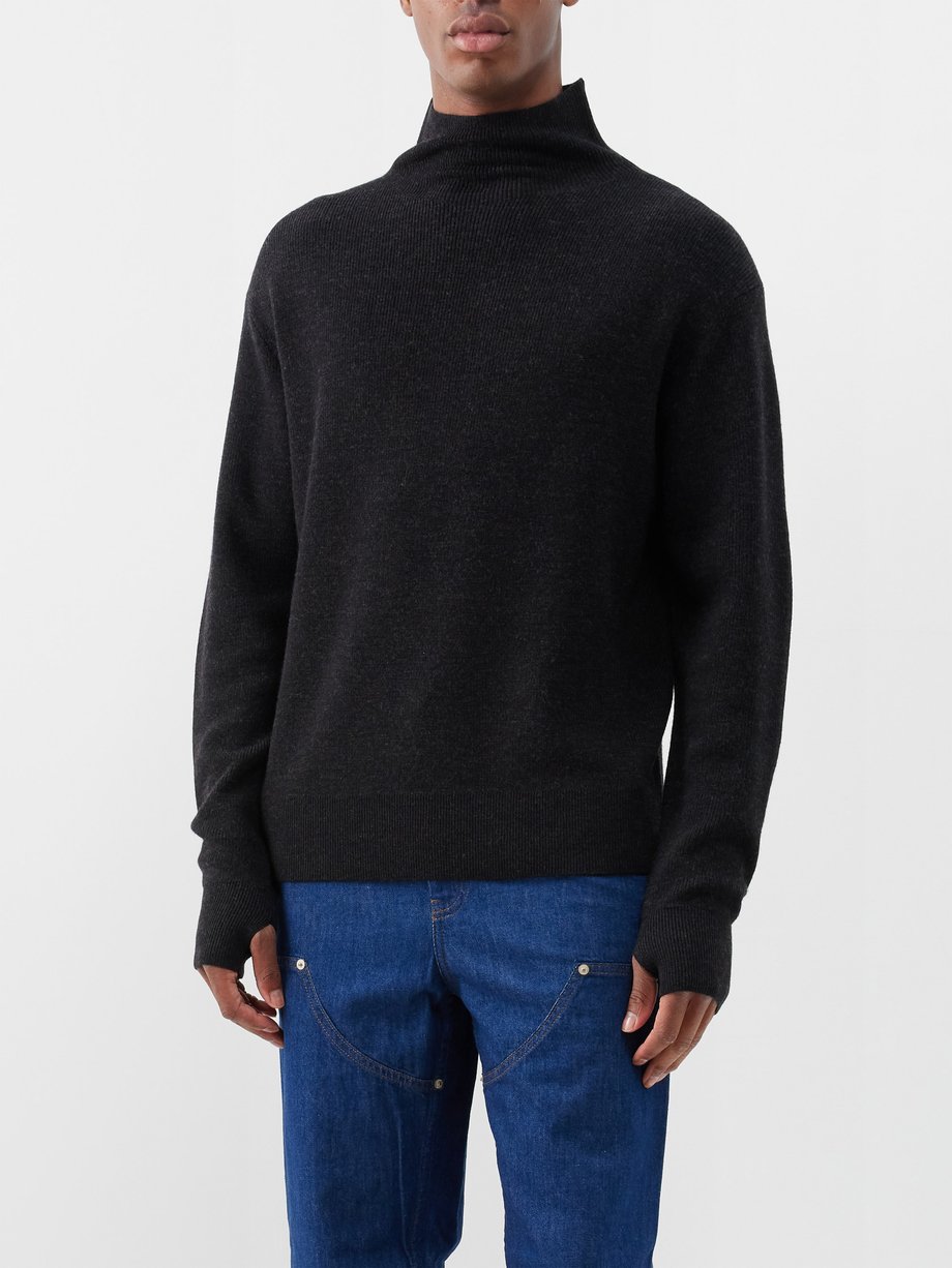 Black Carey mock-neck wool sweater | Studio Nicholson