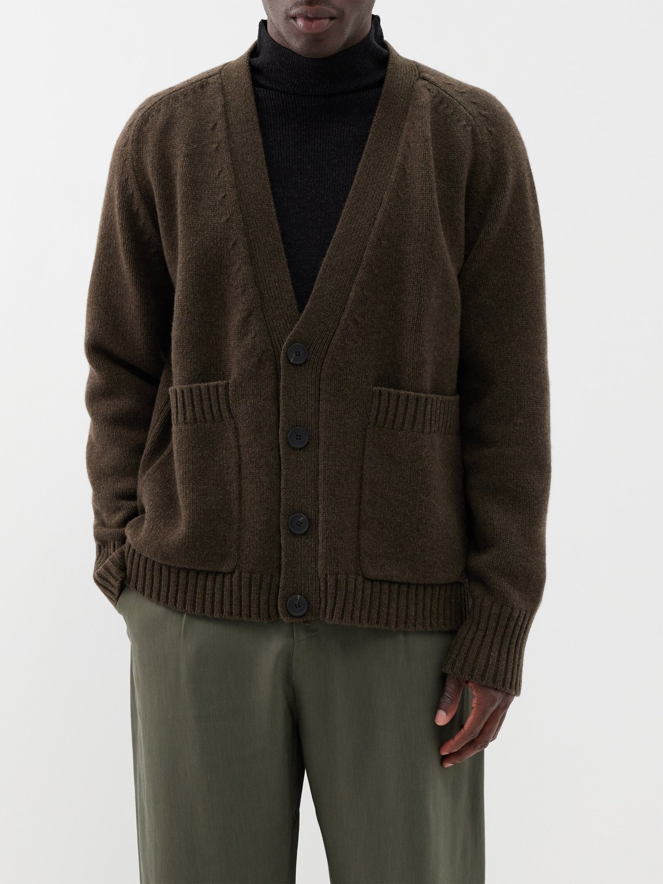 STUDIO NICHOLSON WASHED WOOL CARDIGAN-