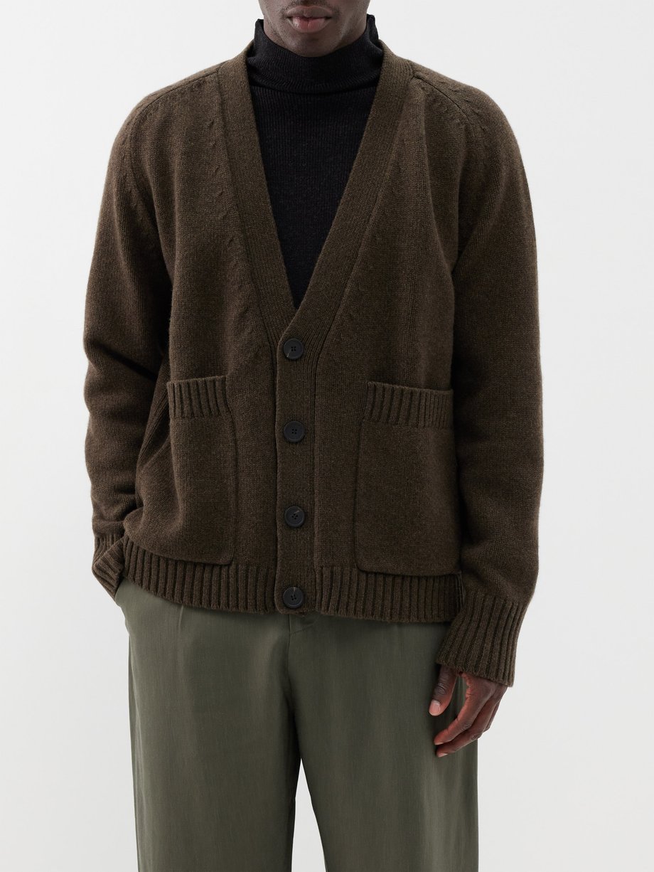 Green Sen V-neck wool cardigan | Studio Nicholson | MATCHESFASHION UK