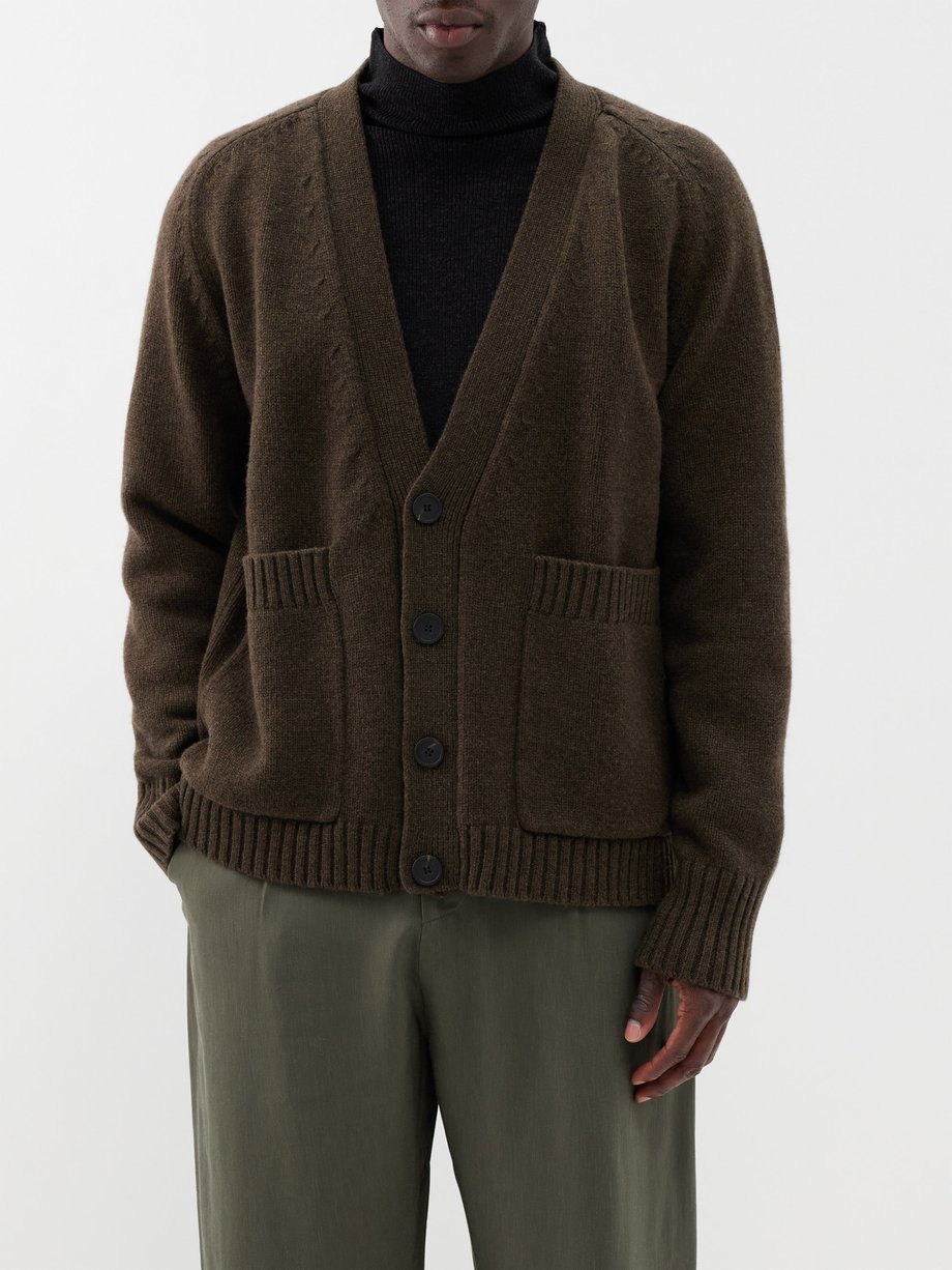 Green Sen V-neck wool cardigan | Studio Nicholson | MATCHESFASHION US