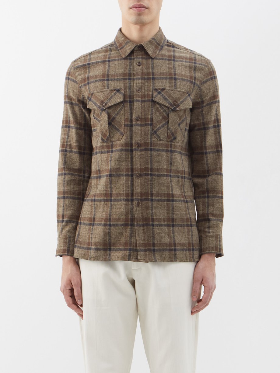 Nili Lotan Flap-pocket check flannel shirt