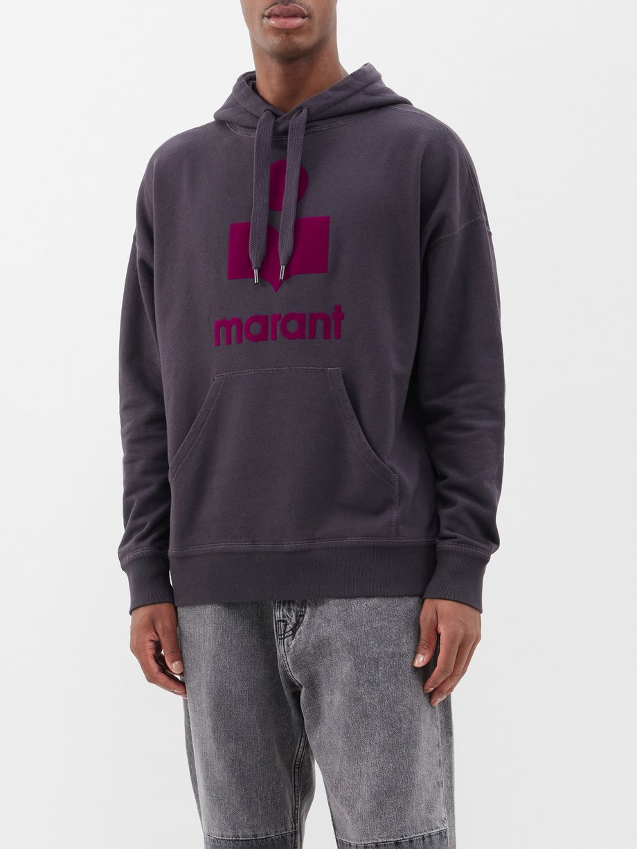 Isabel Marant Isabel Marant Miley logo-print cotton-blend hoodie Purple ...