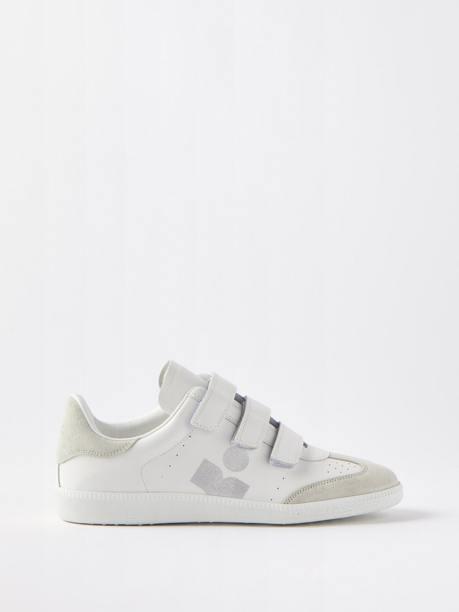 White Beth velcro-strap leather and suede trainers | Isabel Marant ...