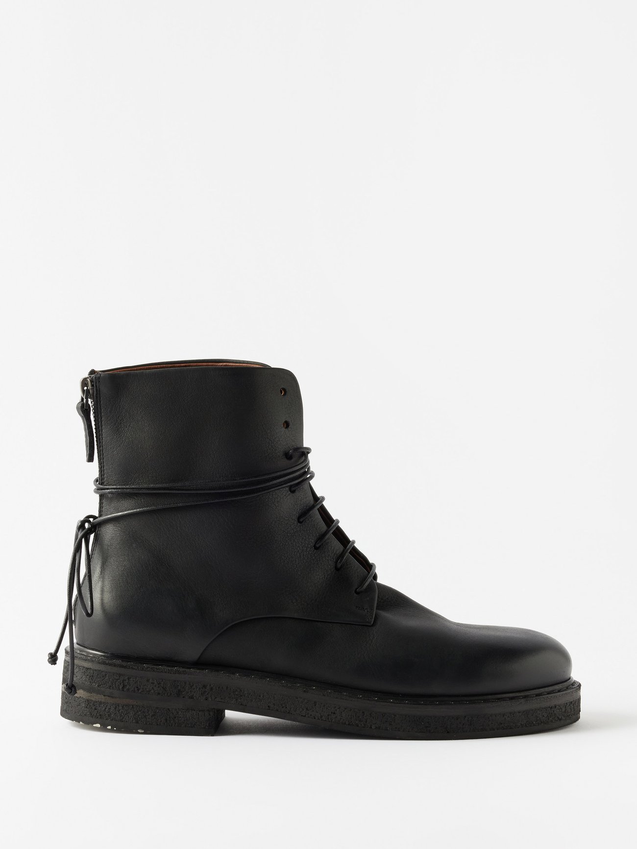 Black Parrucca lace-up leather ankle boots | Marsèll | MATCHES UK
