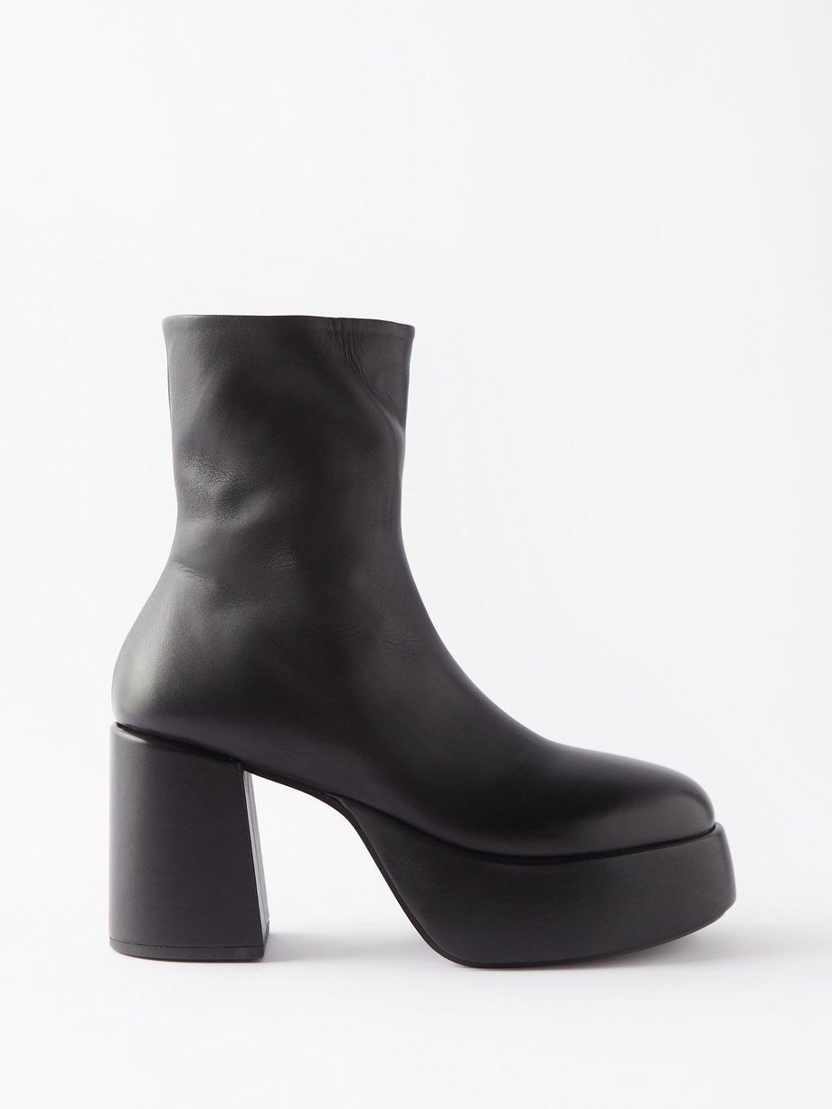Black Tacplat 95 leather platform boots | Marsèll | MATCHES UK