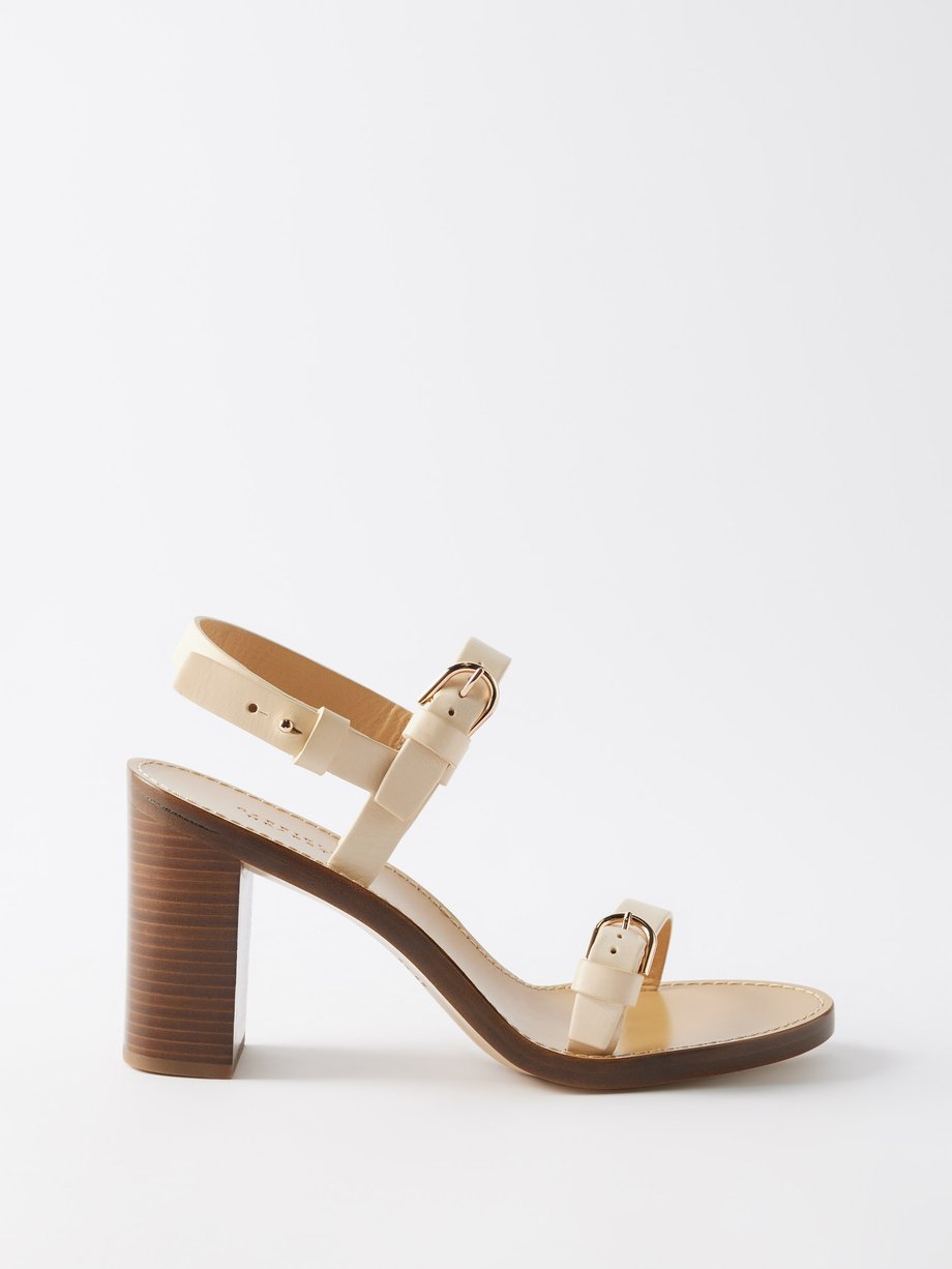 White Miraya block-heel leather sandals | Gabriela Hearst | MATCHES UK