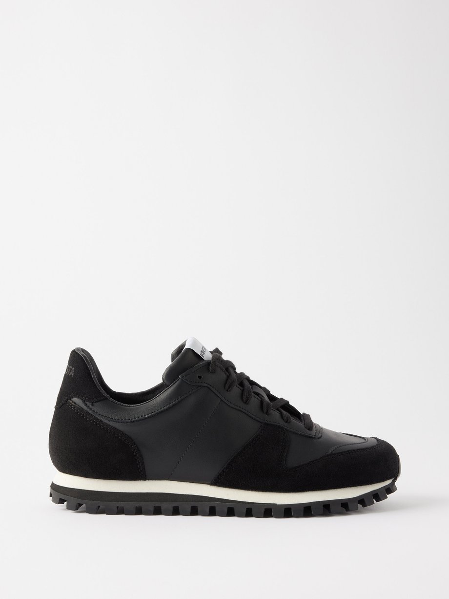 Black Marathon Trail leather and suede trainers | Novesta ...