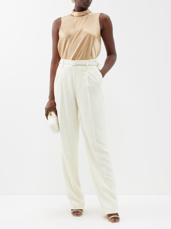 Vince Drop Waist Pleated Crepe Trouser Birch | OXHOLM - Oxholm
