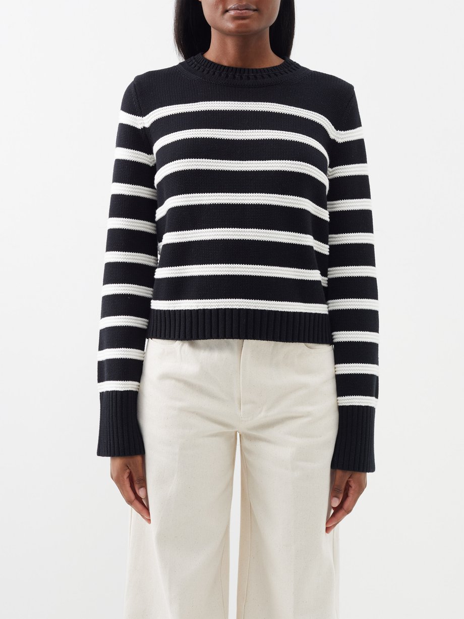 Black Striped cotton jumper | La Ligne | MATCHES UK