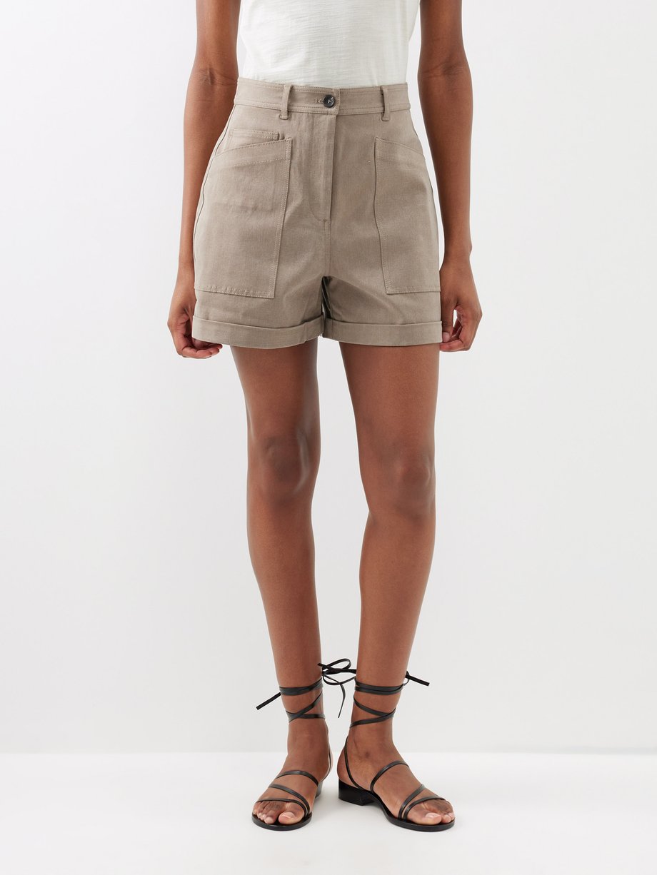La Ligne Patch-pocket Tencel-blend shorts