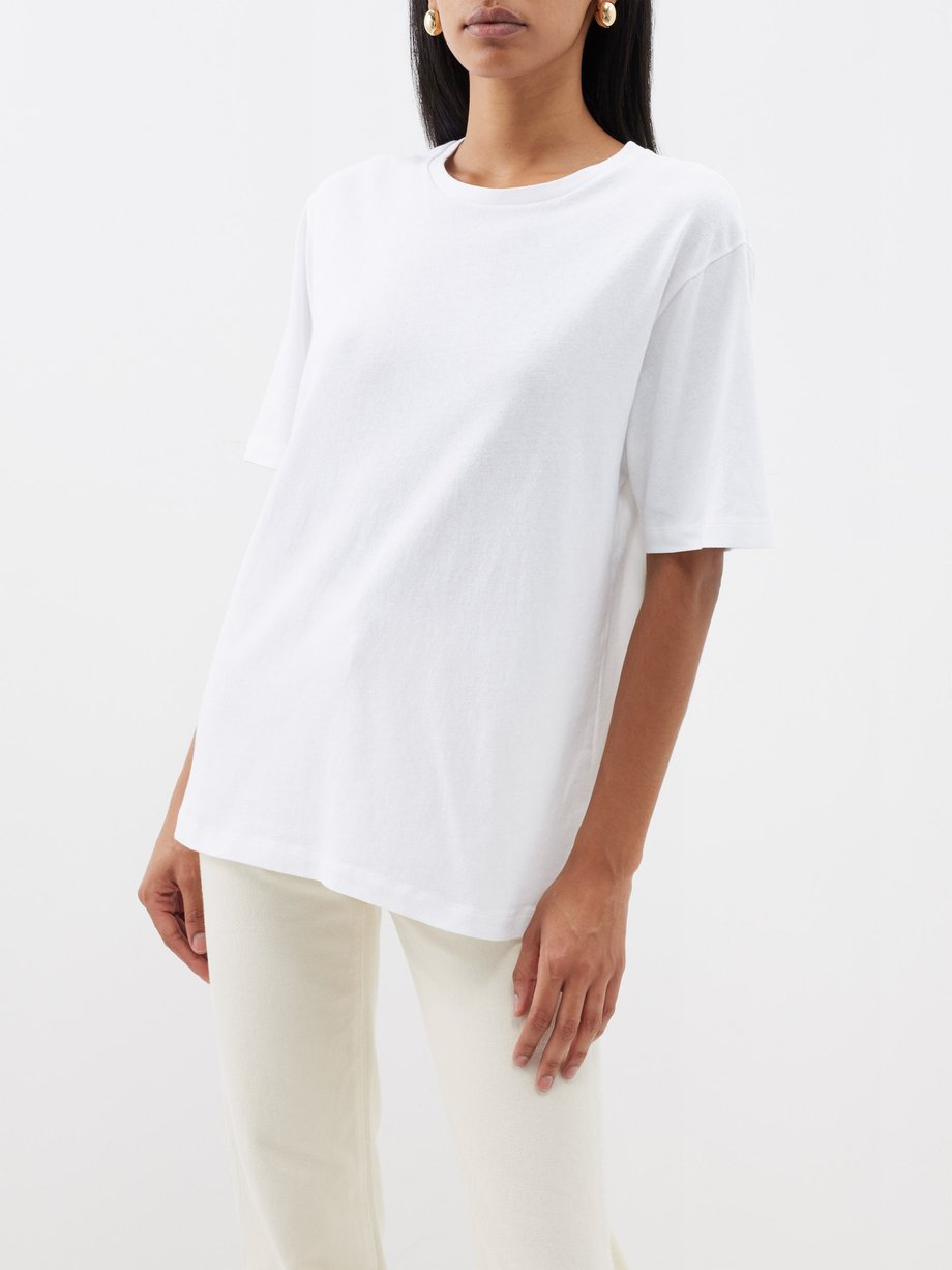 White Mae cotton-jersey oversized T-shirt | Khaite | MATCHESFASHION UK
