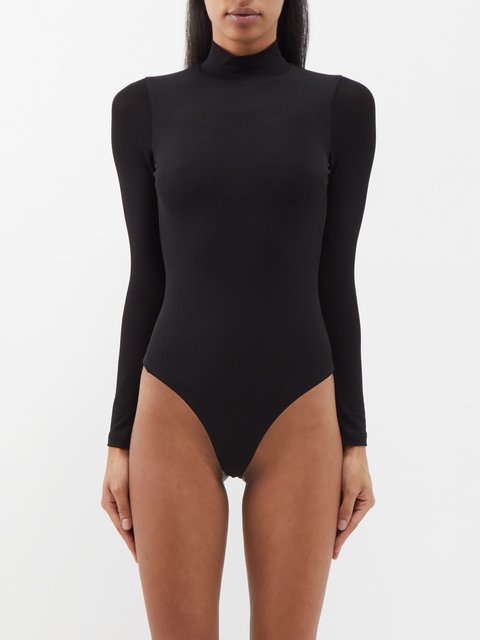 High Side Cut Out Jersey Bodysuit (WTO380A)
