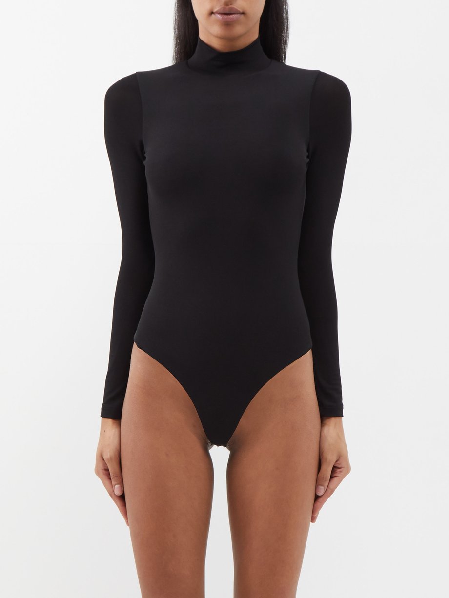 Jersey Thong Bodysuit - Black - Ladies