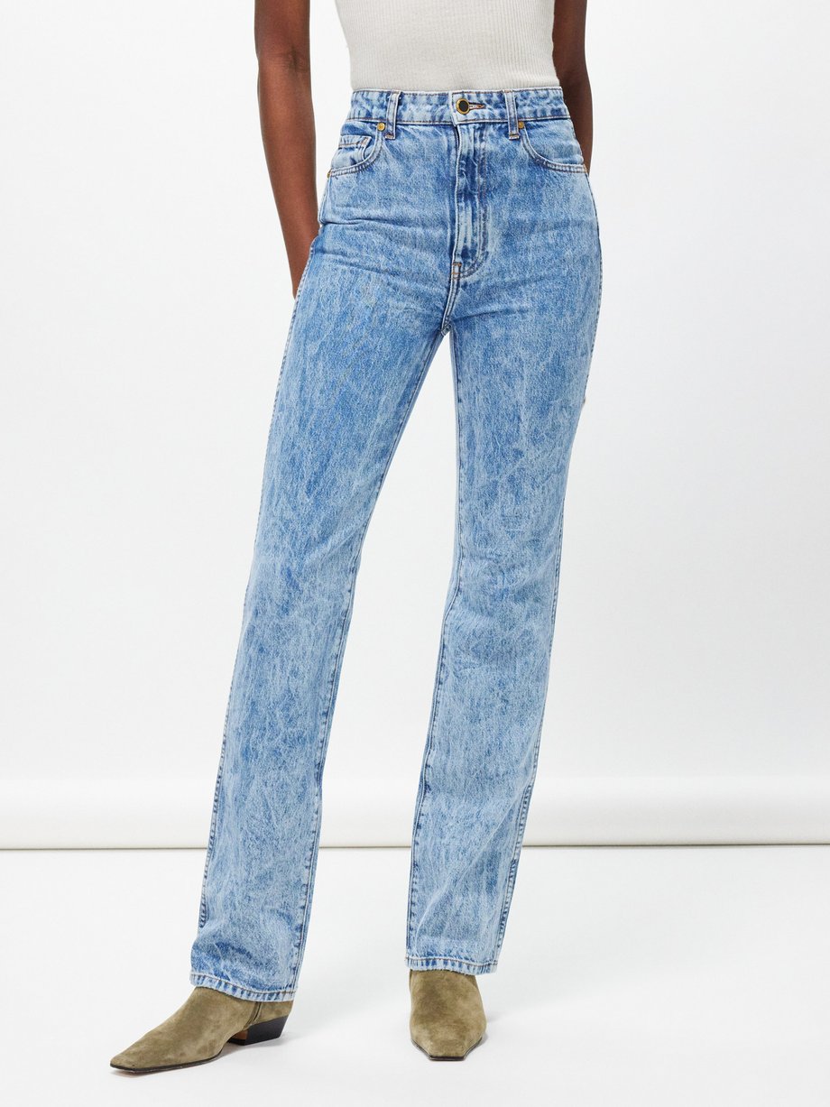 Blue Danielle high-rise straight-leg jeans | Khaite | MATCHES UK