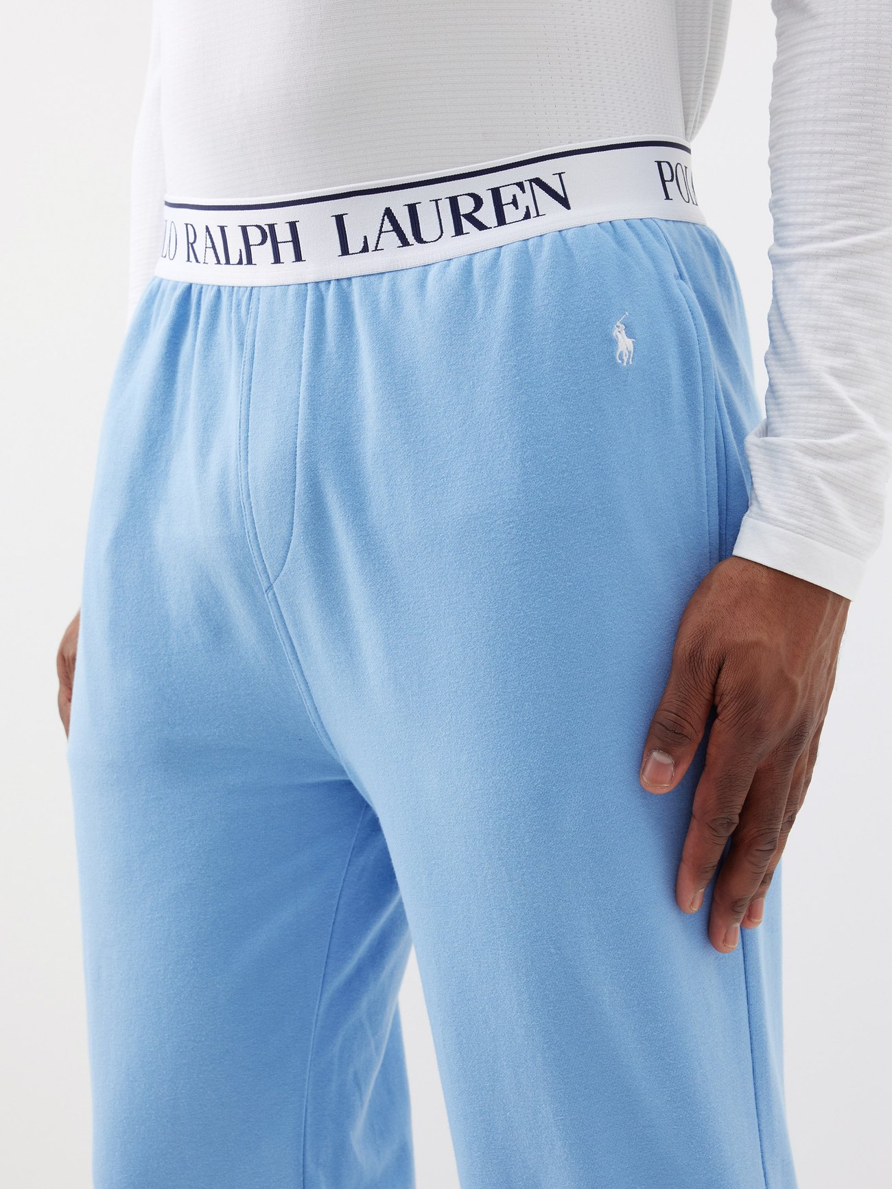 POLO RALPH LAUREN Pajama pants in light blue/ blue