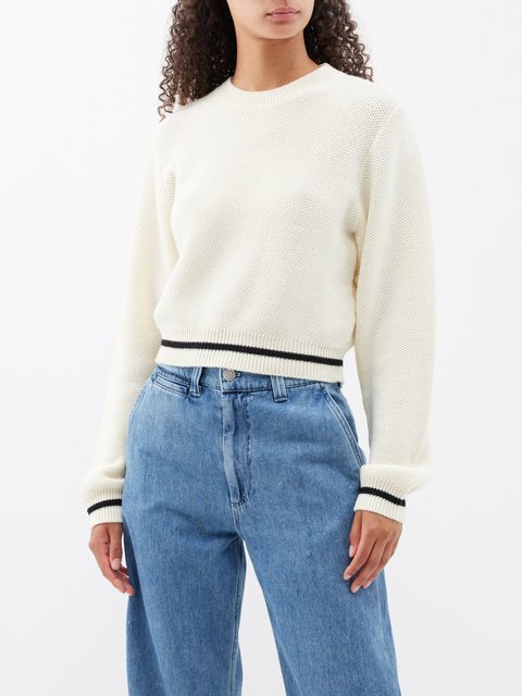 Waffle-Knit Wool Sweater