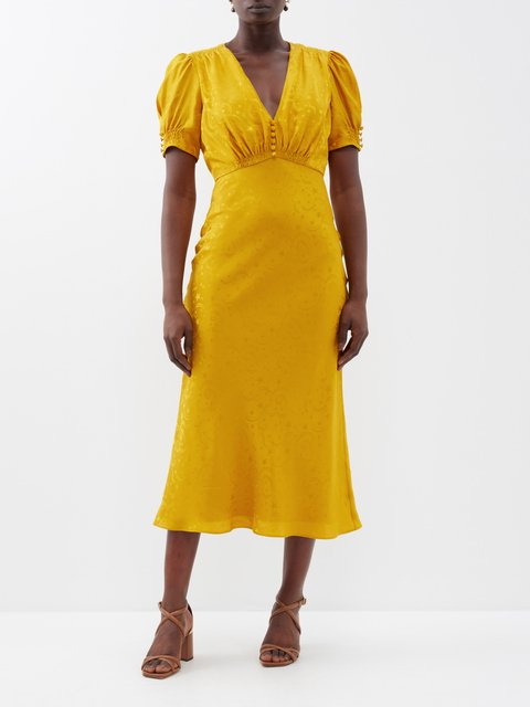 Buy MANGO Women Yellow Solid Midi A Line Dress - Dresses for Women 5648683  | Myntra