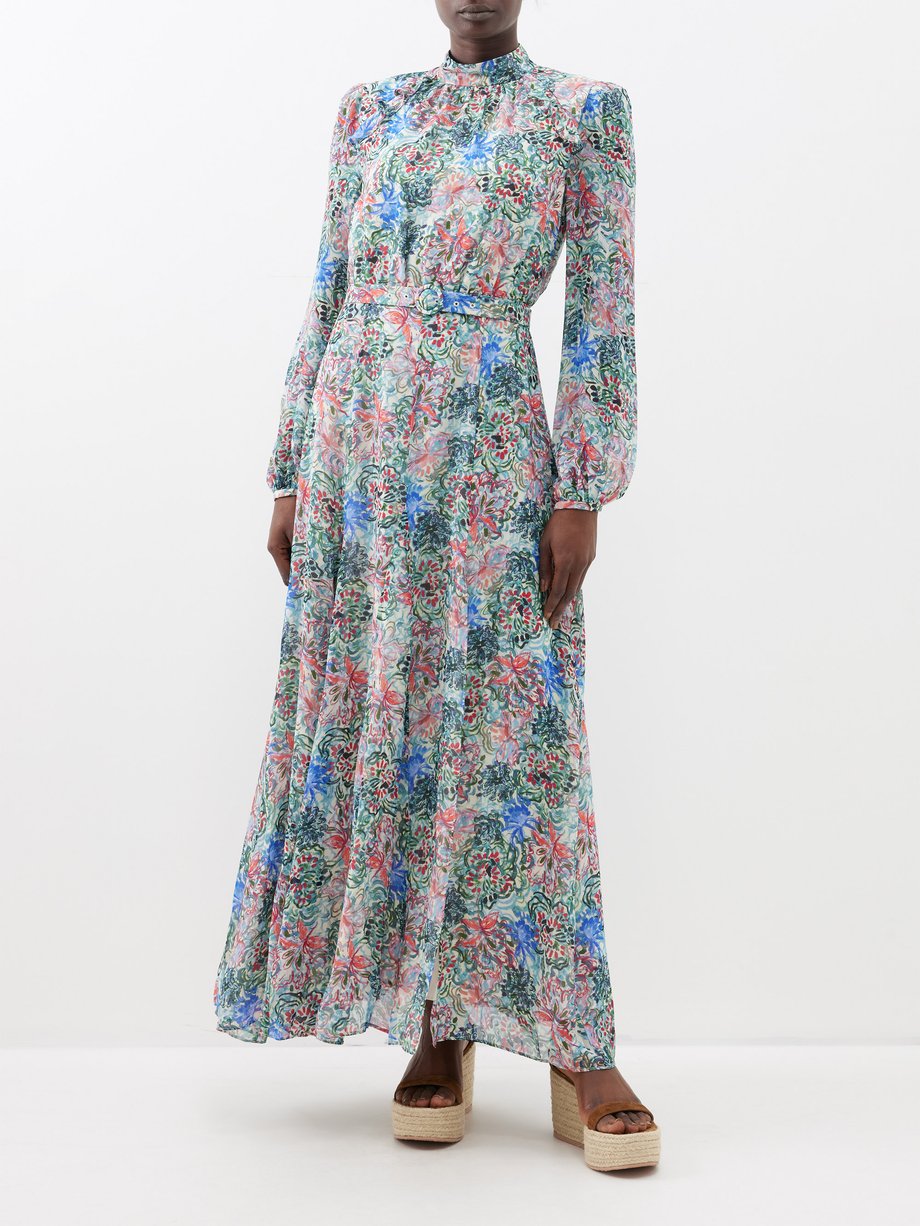 Green Jacqui-B printed silk maxi dress | Saloni | MATCHES UK