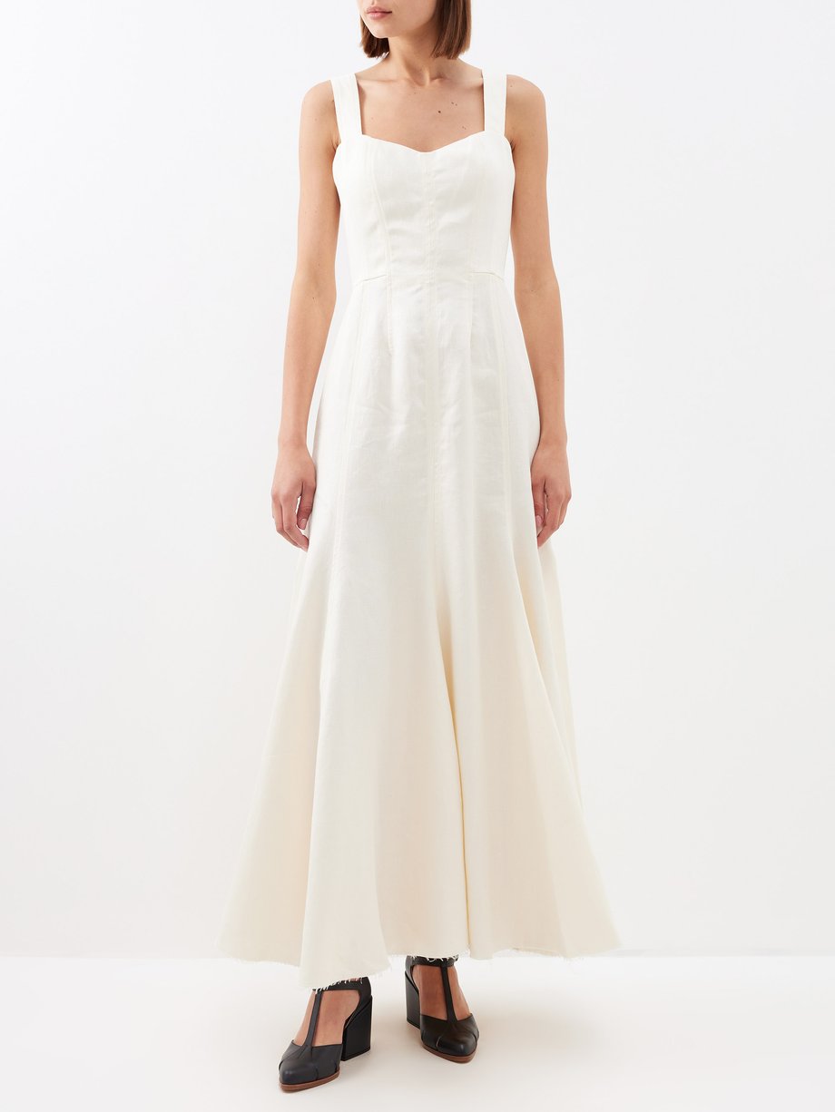 White Gail slubbed-linen maxi dress | Gabriela Hearst | MATCHES UK