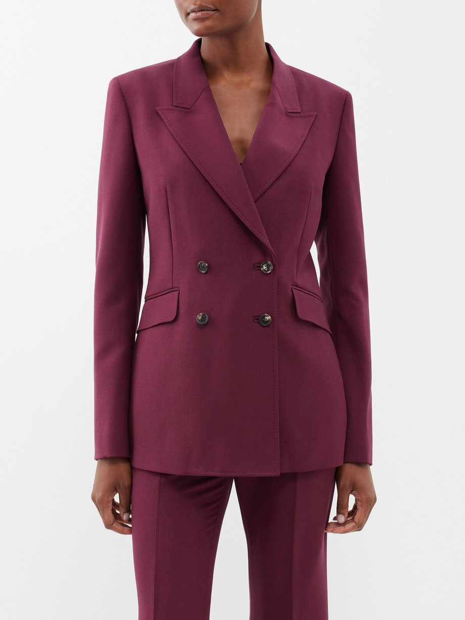 Red Angela double-breasted wool blazer | Gabriela Hearst | MATCHES UK