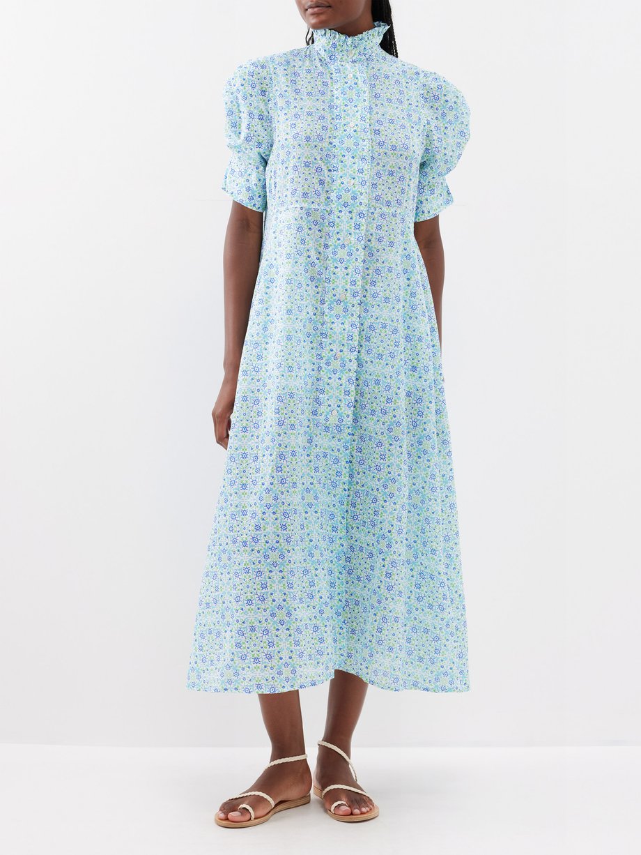 Blue Venetia floral-print cotton dress | Thierry Colson | MATCHESFASHION UK