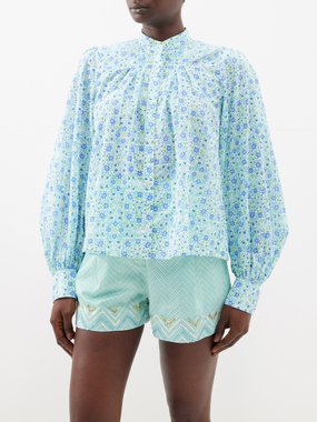 Thierry Colson Yana floral-print cotton blouse