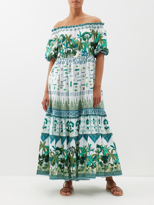 Emporio Sirenuse Soora elephant-print cotton-voile dress